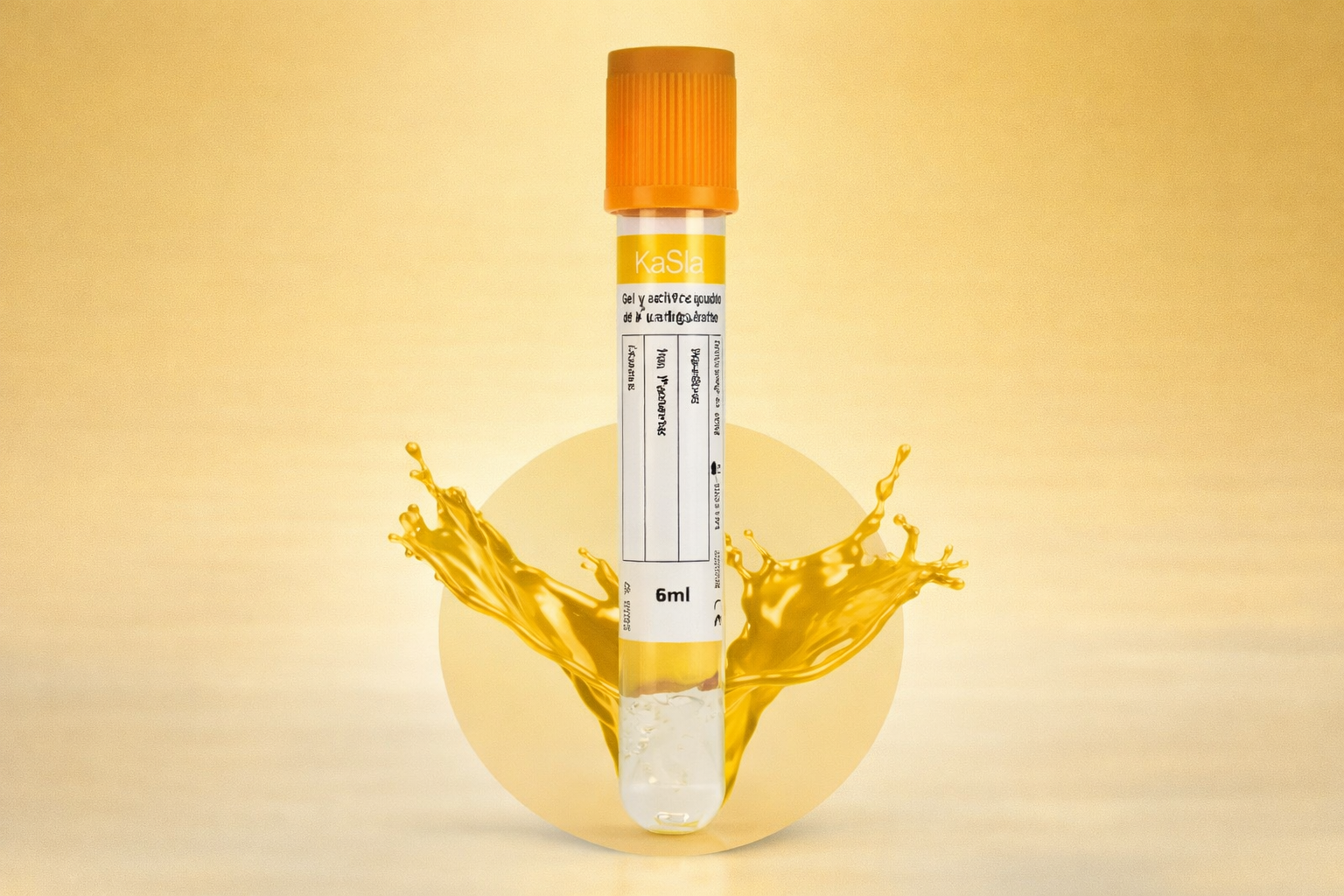 Tubo Para Toma y Recolección de Sangre Oro de 6ml c/100pzas